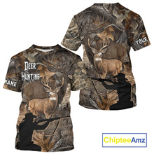 Load image into Gallery viewer, Personalized Whitetail Deer Hunting Brown Camo with Hunter 3D Print Custom Name Shirts, Hunting Gift NBT269