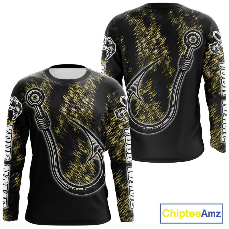 Custom Fish Hooks Bass Fishing Tournament Shirts Long Sleeve, Bass Fishing Shirts NBT454