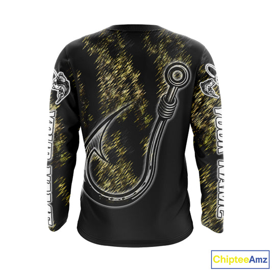 Custom Fish Hooks Bass Fishing Tournament Shirts Long Sleeve, Bass Fishing Shirts NBT454