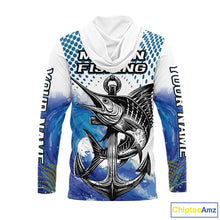 Load image into Gallery viewer, Personalized Blue Marlin Fishing Hood Saltwater Fish Custom Name Tournament Fishing Shirts NBT368