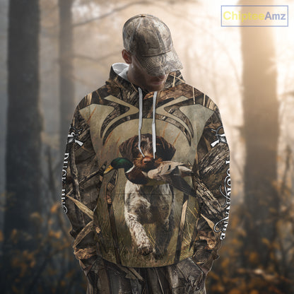 Mallard Duck Hunting German Wirehaired Pointer Dog Camouflage Shirts for Hunters NBT211