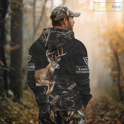 Deer Hunting Dark Camouflage Shirts for Deer Hunters, Personalized Hunting Shirts NBT278