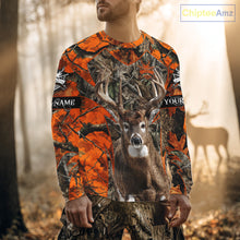 Load image into Gallery viewer, Whitetail Deer Hunting Orange Forest Camo 3D Printed Shirts, Hunting Hoodie Gift for Men NBT319