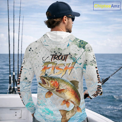 Rainbow Trout Custom UPF Fishing Shirts Long Sleeve, Trout Fishing Shirts NBT417