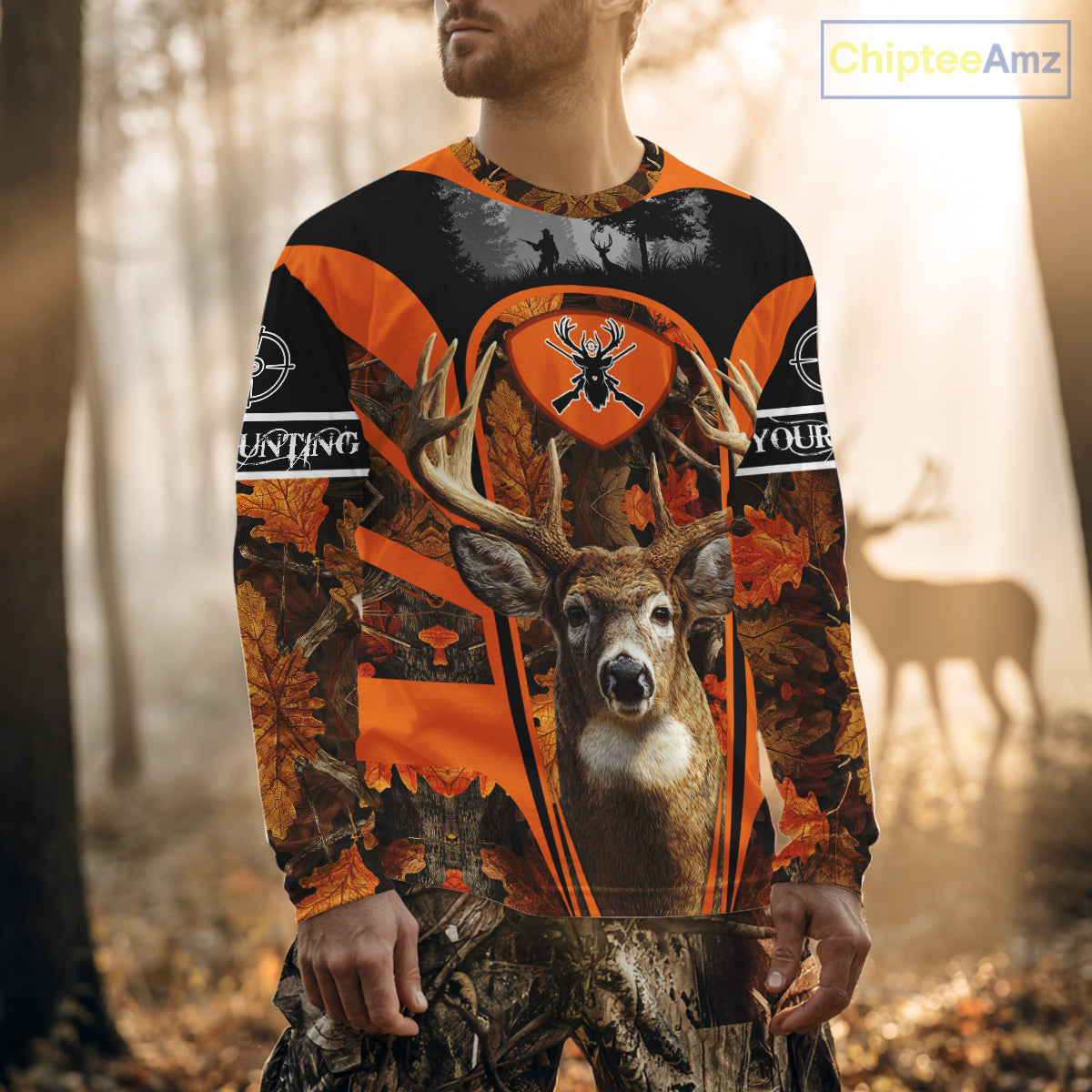 Personalized Deer Hunting 3D All Over Printed Shirts Custom Deer Camo Shirt Hunting Gifts NBT292