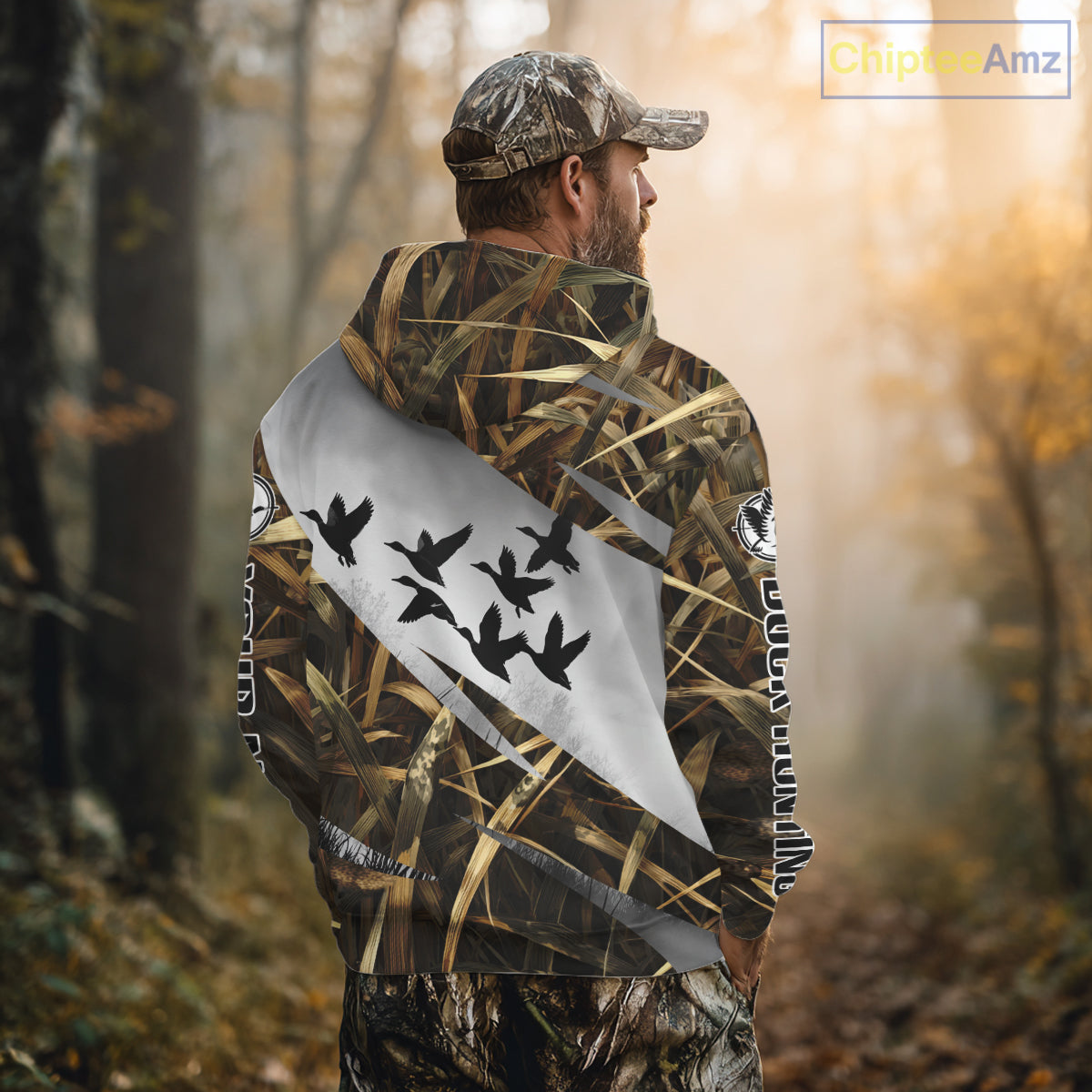Duck Hunting Mallard Duck Waterfowl Custom Name 3D All Over Print Shirt, Hunting Gifts for Men NBT295