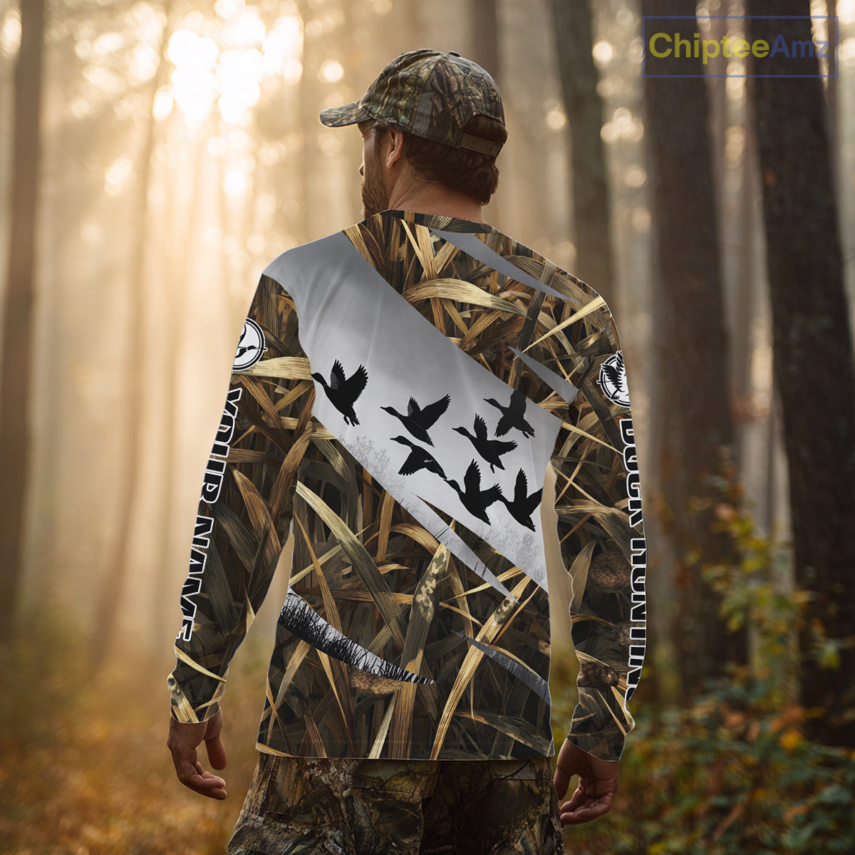 Duck Hunting Mallard Duck Waterfowl Custom Name 3D All Over Print Shirt, Hunting Gifts for Men NBT295