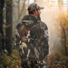 Load image into Gallery viewer, Brittany Dog Mallard Duck Hunting 3D Custom Name Shirts for Men, Hunting Gifts for Hunters NBT254