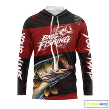 Load image into Gallery viewer, Personalized Bass Long Sleeve Fishing Shirts UV Protection, Bass Fishing Shirts For Men NBT435
