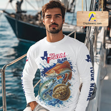 Load image into Gallery viewer, Texas Slam Fishing Redfish, Trout, Flounder Fishing Shirts Long Sleeve, Texas Flag Fishing Jerseys NBT445