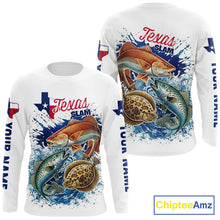 Load image into Gallery viewer, Texas Slam Fishing Redfish, Trout, Flounder Fishing Shirts Long Sleeve, Texas Flag Fishing Jerseys NBT445