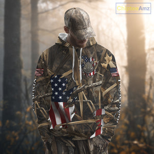 American Flag Boar Camo Hunting Shirt, Best Hunting Clothes for Boar Hunting Season NBT185