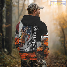 Load image into Gallery viewer, Whitetail Deer Hunting Shirt Custom Name Orange Camo, Deer Hunting Clothes For Men NBT268