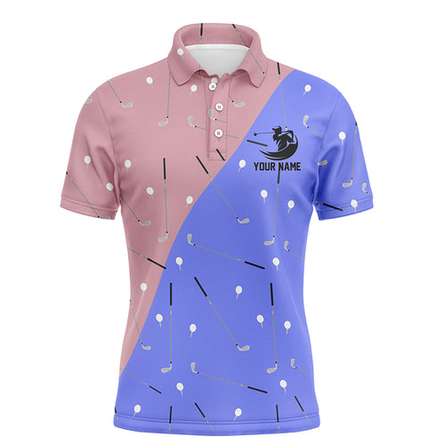 Elegant Seamless Pattern Mens Polo Golf Shirt, Golf Shirt For Mens, Unique Male Golf Gifts LDT0033