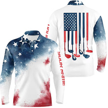 Load image into Gallery viewer, Watercolor American Flag Mens Golf Polo Shirts Patriotic Usa Golf Shirts For Men Cool Golf Gifts LDT0497