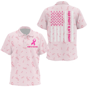 Cute Ribbon Breast Cancer Awareness Pink Kids Golf Polo Shirts American Flag Golf Shirts For Kid LDT0501