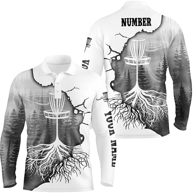Black Forest Mens Disc Golf Polo Shirt Personalized Disc Golf Tops For Men Disc Golf Basket Shirt LDT1033