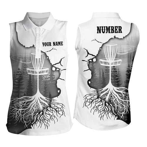 Black Forest Women Disc Golf Sleeveless Polo Shirt Personalized Women Disc Golf Tops Disc Golf Basket LDT1033