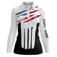 Load image into Gallery viewer, Ripped American Flag Golf Polo Shirts Custom Usa Golf Shirts For Women, Patriotic Golf Gifts LDT0229