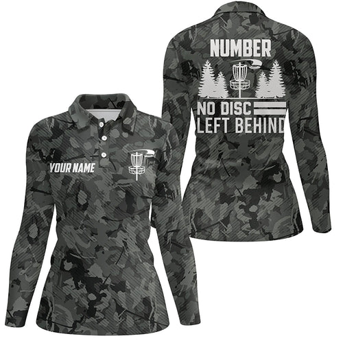 Retro Grey Camo Disc Golf Polo Shirts Custom Camouflage Disc Golf Shirts For Women Golf Gifts LDT0522