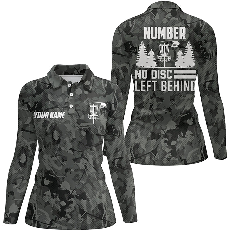 Retro Grey Camo Disc Golf Polo Shirts Custom Camouflage Disc Golf Shirts For Women Golf Gifts LDT0522
