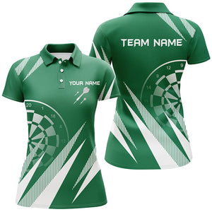 St Patrick Day Green Womens Darts Polo Shirt Custom Darts Shirt For Women Dart Jerseys LDT1460