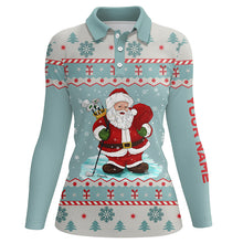 Load image into Gallery viewer, Golf Santa Christmas Mint Polo Shirt Custom Cool Golf Shirts For Women Christmas Golf Gifts LDT0858