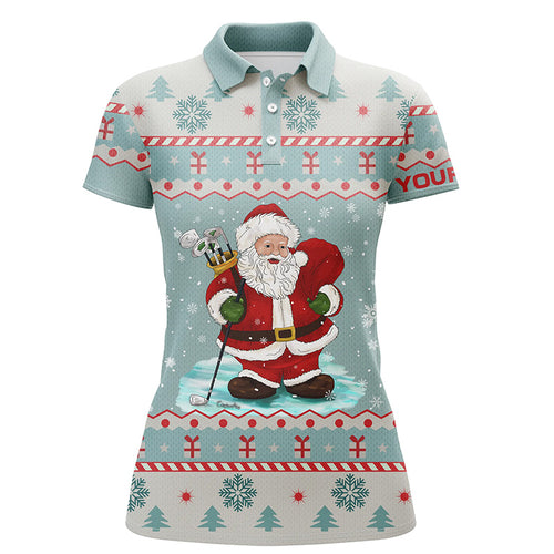 Golf Santa Christmas Mint Polo Shirt Custom Cool Golf Shirts For Women Christmas Golf Gifts LDT0858