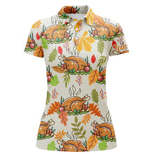 Load image into Gallery viewer, Turkey Thanksgiving Funny Golf Tops Autumn Leaves Customized Golf Shirts For Women Golf Gifts LDT0879