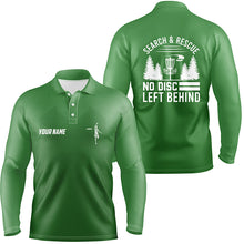 Load image into Gallery viewer, Search &amp; Rescue Green Geometric Mens Disc Golf Polo Shirts Custom Disc Golf Shirts For Men Golf gifts LDT1070