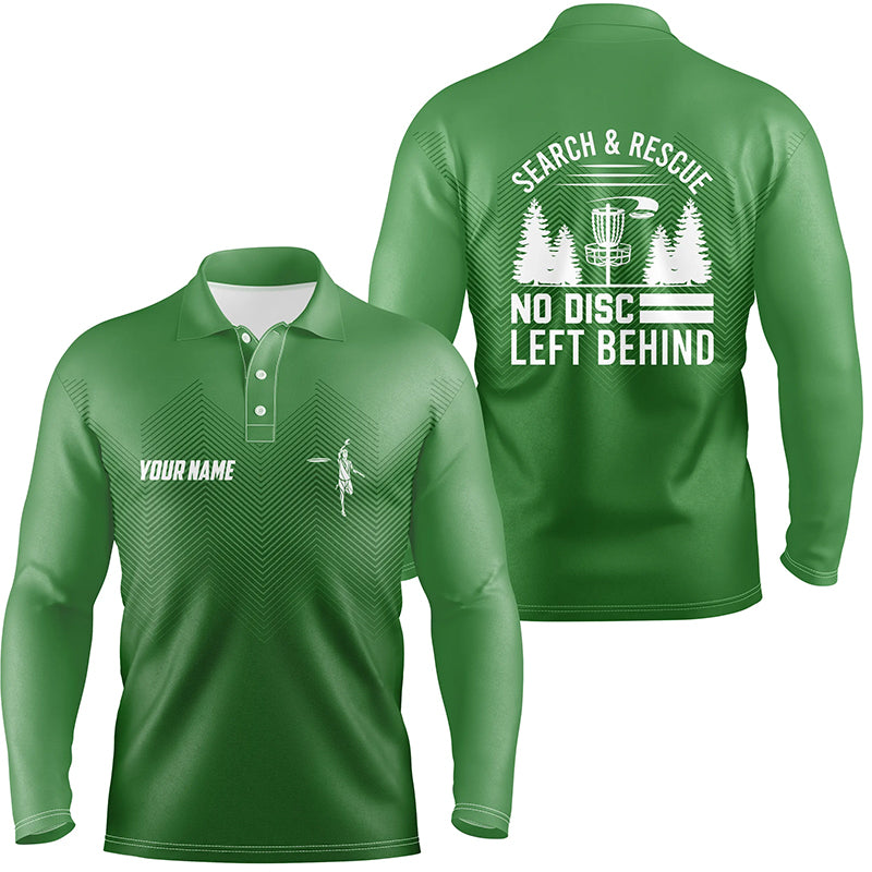 Search & Rescue Green Geometric Mens Disc Golf Polo Shirts Custom Disc Golf Shirts For Men Golf gifts LDT1070