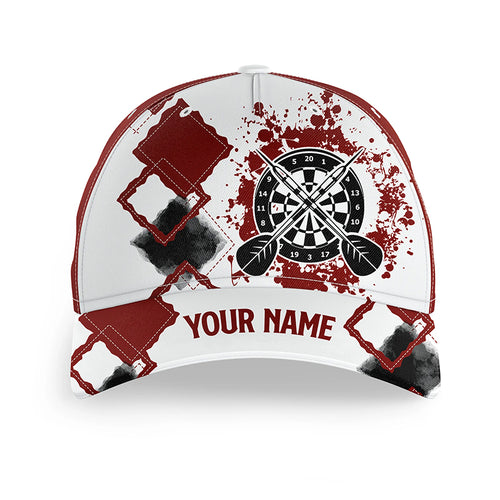 Red White Personalized Darts Hat Customized Name Darts Cap For Dart Team Darts Gift LDT1285