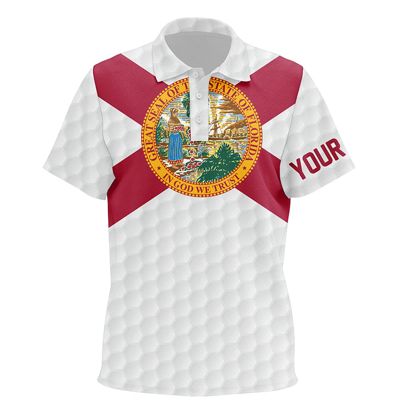 Florida Flag Personalized Golf Pattern Kids Polo Shirt Patriotic Unisex Golf Shirts For Kid Golf Gifts LDT0276
