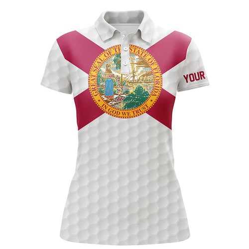 Florida Flag Personalized Golf Pattern Polo Shirts Patriotic Golf Shirts For Women Golf Gifts LDT0276