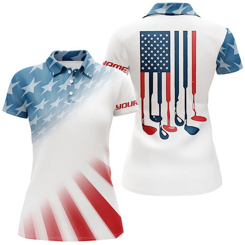 Gradient American Flag Golf Polo Shirts Patriotic Usa Golf Shirts For Women Cool Golf Gifts LDT0278