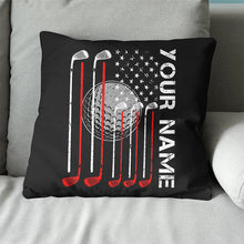 Load image into Gallery viewer, Custom American Flag Golf Clubs Pillow Personalized Patriotic Golf Gifts LDT1089