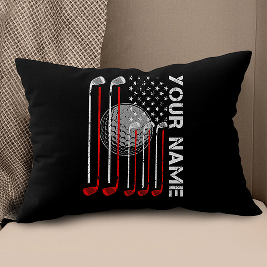 Custom American Flag Golf Clubs Pillow Personalized Patriotic Golf Gifts LDT1089