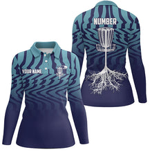 Load image into Gallery viewer, Gradient Light &amp; Dark Blue Personalized Disc Golf Polo Shirts Cool Golf Gifts For Women LDT0283