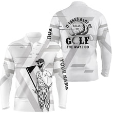 Load image into Gallery viewer, Mens Black &amp; White Skull Golf Polo Shirts Custom Name Crazy Polo Golf Gifts For Men LDT0294