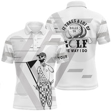 Load image into Gallery viewer, Mens Black &amp; White Skull Golf Polo Shirts Custom Name Crazy Polo Golf Gifts For Men LDT0294