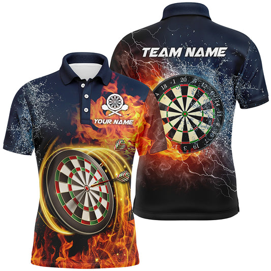 Water & Fire Mens Darts Jersey With Name Personalized Lightning Thunder Darts Shirts For Men LDT0303
