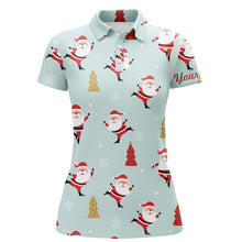 Load image into Gallery viewer, Christmas Pattern With Christmas Tree And Santa Golf Polo Shirts Funny Golf Shirts For Women LDT0613