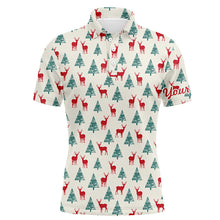 Load image into Gallery viewer, Deer In The Forest Mens Christmas Golf Polo Shirt Custom Golf Shirts For Men Golf Gifts LDT0616