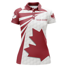 Load image into Gallery viewer, Canada Flag Golf Shirts Golf Pattern Red White Golf Polo Shirts For Women Patriotic Golf Tops LDT0908