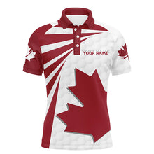 Load image into Gallery viewer, Canada Flag Mens Golf Shirts Golf Pattern Red White Golf Polo Shirts For Men Patriotic Golf Tops LDT0908