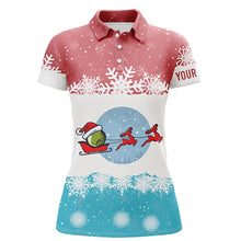 Load image into Gallery viewer, Reindeers Christmas Red Blue Womens Golf Polo Shirt Christmas Golf Shirts For Women Golf Gift LDT0643