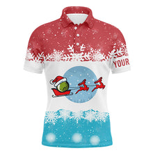 Load image into Gallery viewer, Reindeers Christmas Red Blue Mens Golf Polo Shirt Christmas Golf Shirts For Men Golf Gifts LDT0643