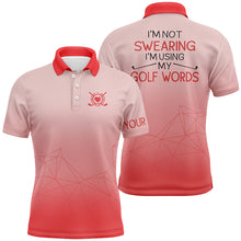 Load image into Gallery viewer, I&#39;m Not Swearing I&#39;m Using My Golf Words Gradient Orange Golf Polo Shirts For Men LDT0387