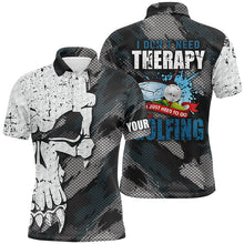Load image into Gallery viewer, I Don&#39;t Need Therapy Abstract Skull Grunge Mens Golf Polo Shirts Scary Golf Shirts For Men LDT0411