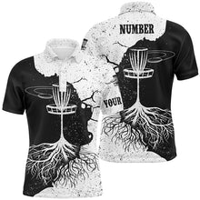 Load image into Gallery viewer, Mens Disc Golf Polo Shirt Custom Black &amp; White Disc Golf Shirts For Men Disc Golf Gifts LDT0731